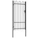 Arlmont & Co. Fence Gate Single Door w/ Arched Top Steel Metal in Black | 78.7 H x 39.4 W in | Wayfair 6B7BF08981974081A0EC770A98F12C90