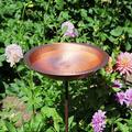 Charlton Home® Hammered Solid Copper Staked Birdbath Metal/Copper in Black/Brown | 39.25 H x 12.25 W x 12.25 D in | Wayfair