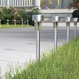 Winado Silver Low Voltage Solar Powered Integrated LED Metal Pathway Light Metal/Steel in Gray | 14 H x 2.07 W x 2.07 D in | Wayfair whg1-13026118