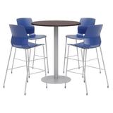 KFI Studios 42" L Round Manufactured Wood Breakroom Table & Chair Set Metal in Gray | 41 H in | Wayfair OLTFL36RD-B1922-SL-41-7933K-4-OL2700BR-P03