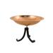 Charlton Home® Hammered Copper Birdbath w/ Tripod Stand Metal/Copper in Black/Brown | 9 H x 12.5 W x 12.5 D in | Wayfair