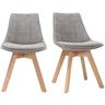 Chaises scandinaves en tissu gris et bois clair (lot de 2) matilde