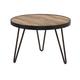 Miliboo - Table basse ronde industrielle bois manguier massif et métal noir D50 cm atelier - Bois