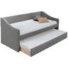 Lit gigogne en tissu gris clair 90x190 cm bekker