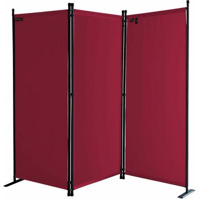 Quick-star - Paravent 3 Teilig 170 x 165 cm Stoff Raumteiler Trennwand Balkon Sichtschutz Stellwand Image
