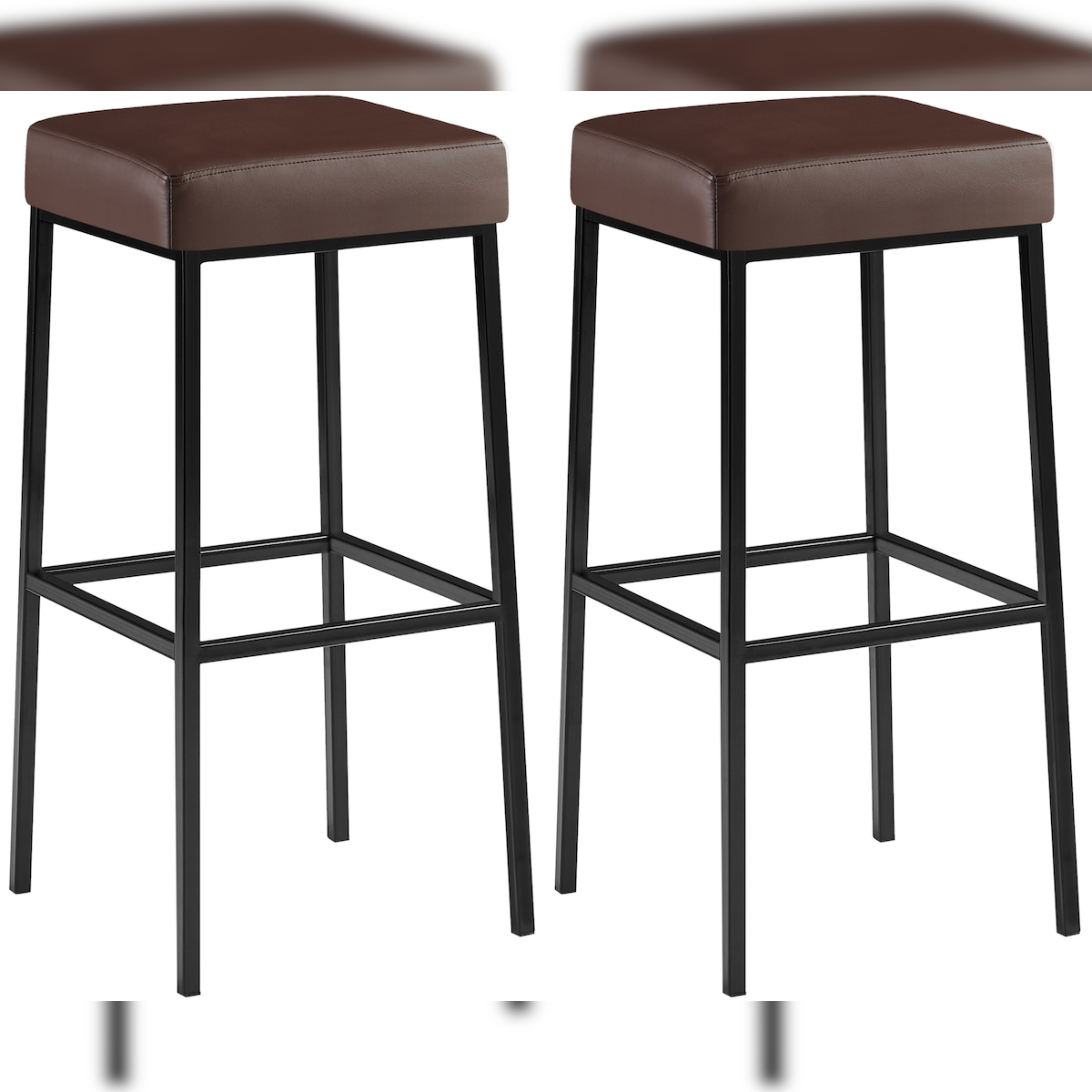 CLP 2er Set Barhocker Montreal Kunstlederbezug braun/schwarz Image