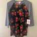 Lularoe Tops | Bnwt Lularoe Randy Top With Roses | Color: Black/Gray | Size: M