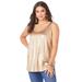 Plus Size Women's Scoopneck Metallic Tank Top by Roaman's in Sparkling Champagne Metallic (Size 22/24) Top Sleeveless Sparkle Shirt