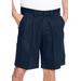 Men's Big & Tall Wrinkle-Free Expandable Waist Pleat Front Shorts by KingSize in Navy (Size 52)