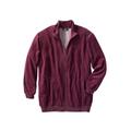 Men's Big & Tall Velour Full-Zip Jacket by KingSize in Deep Burgundy (Size 5XL)