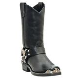 Men's Dingo 12" Leather Eagle Harness Strap Boots by Dingo in Black (Size 10 M)