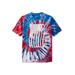 Men's Big & Tall Tie-Dye Graphic Tee by KingSize in American Flag Tie Dye (Size 2XL)