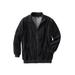 Men's Big & Tall Velour Full-Zip Jacket by KingSize in Black (Size 8XL)