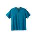 Men's Big & Tall Boulder Creek® Heavyweight Short-Sleeve Henley Shirt by Boulder Creek in Classic Teal Marl (Size L)