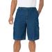 Men's Big & Tall 12" Side Elastic Cargo Shorts by KingSize in Stonewash (Size 64)