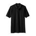 Men's Big & Tall Longer-Length Shrink-Less™ Piqué Polo Shirt by KingSize in Black (Size L)