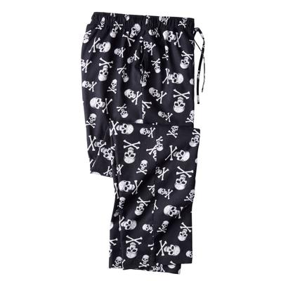 Men's Big & Tall Flannel Novelty Pajama Pants by KingSize in Skulls (Size 2XL) Pajama Bottoms