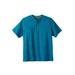 Men's Big & Tall Boulder Creek® Heavyweight Short-Sleeve Henley Shirt by Boulder Creek in Classic Teal Marl (Size 2XL)