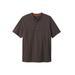 Men's Big & Tall Boulder Creek® Heavyweight Short-Sleeve Henley Shirt by Boulder Creek in Dark Brown (Size 2XL)