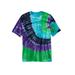 Men's Big & Tall Lightweight Tie-Dye Crewneck Tee by KingSize in Kelly Green Tie Dye (Size 4XL)