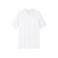 Men's Big & Tall Shrink-Less™ Lightweight Longer-Length V-neck T-shirt by KingSize in White (Size 8XL)