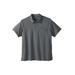 Men's Big & Tall Heavyweight Jersey Polo Shirt by KingSize in Steel (Size 4XL)