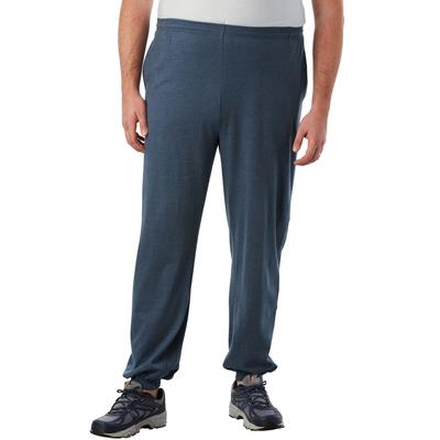 Men's Big & Tall Lightweight Elastic Cuff Sweatpants by KingSize in Heather Slate Blue (Size XL)