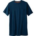 Men's Big & Tall Heavyweight Longer-Length Pocket Crewneck T-Shirt by Boulder Creek in Navy (Size 4XL)