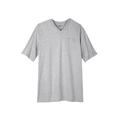 Men's Big & Tall Shrink-Less™ Lightweight Longer-Length V-neck T-shirt by KingSize in Heather Grey (Size 4XL)