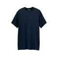 Men's Big & Tall Shrink-Less™ Lightweight Longer-Length Crewneck Pocket T-Shirt by KingSize in Navy (Size 3XL)