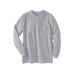 Men's Big & Tall Shrink-Less™ Lightweight Long-Sleeve Crewneck Pocket T-Shirt by KingSize in Heather Grey (Size 8XL)