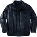 Men's Big & Tall Leather Bomber Jacket by KingSize in Black (Size 4XL)