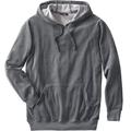 Men's Big & Tall Velour Long-Sleeve Pullover Hoodie by KingSize in Steel (Size 4XL)