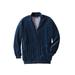 Men's Big & Tall Velour Full-Zip Jacket by KingSize in Navy (Size 5XL)