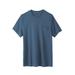 Men's Big & Tall Shrink-Less™ Lightweight Longer-Length Crewneck Pocket T-Shirt by KingSize in Heather Slate Blue (Size 2XL)