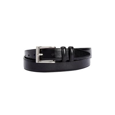 Men's Big & Tall Synthetic Leather Belt with Classic Stitch Edge by KingSize in Black Silver (Size 68/70)