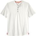 Men's Big & Tall Boulder Creek® Heavyweight Short-Sleeve Henley Shirt by Boulder Creek in White (Size 5XL)