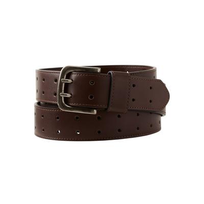 Men's Big & Tall Double Prong Belt by KingSize in Brown (Size 72/74)