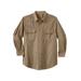 Men's Big & Tall Boulder Creek® Long Sleeve Denim and Twill Shirt by Boulder Creek in Dark Khaki (Size XL)