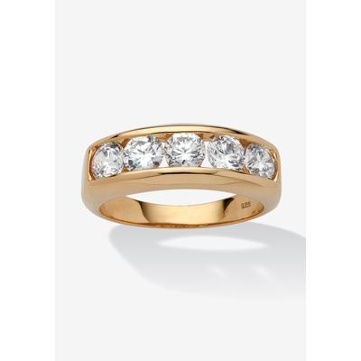 Men's Big & Tall Men's 2.50 TCW CZ Wedding Band in Gold-Plated Sterling Silver by PalmBeach Jewelry in Gold (Size 8)