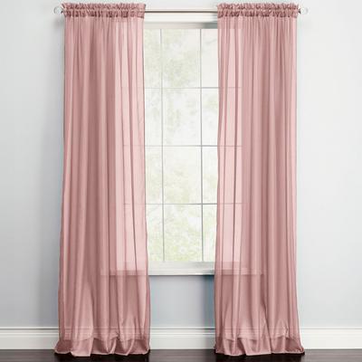 BH Studio Sheer Voile Rod-Pocket Panel Pair by BH Studio in Pale Rose (Size 120"W 108"L) Window Curtains