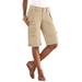 Plus Size Women's Cargo Shorts by Roaman's in Sandy Beige (Size 14 W)