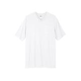 Men's Big & Tall Shrink-Less™ Lightweight Longer-Length V-neck T-shirt by KingSize in White (Size 4XL)