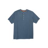 Men's Big & Tall Boulder Creek® Heavyweight Short-Sleeve Henley Shirt by Boulder Creek in Slate Blue (Size 5XL)