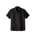 Men's Big & Tall KS Island™ Short-Sleeve Guayabera Shirt by KS Island in Black (Size 4XL)