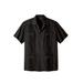 Men's Big & Tall KS Island™ Short-Sleeve Guayabera Shirt by KS Island in Black (Size 4XL)