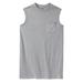 Men's Big & Tall Shrink-Less™ Longer-Length Lightweight Muscle Pocket Tee by KingSize in Heather Grey (Size 2XL) Shirt