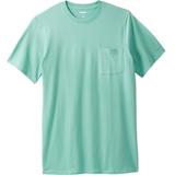 Men's Big & Tall Shrink-Less™ Lightweight Longer-Length Crewneck Pocket T-Shirt by KingSize in Tidal Green (Size 2XL)