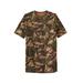 Men's Big & Tall Heavyweight Longer-Length Pocket Crewneck T-Shirt by Boulder Creek in Olive Camo (Size 3XL)