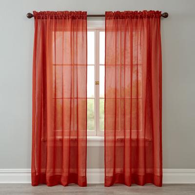 Wide Width BH Studio Crushed Voile Rod-Pocket Panel by BH Studio in Spice (Size 51" W 72" L) Window Curtain